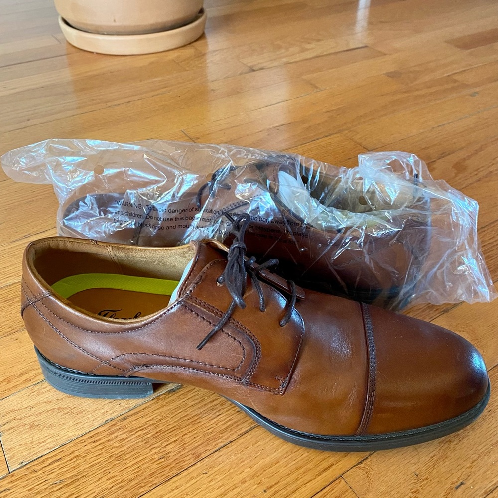 Florsheim Brown Leather Cap-Toe Oxfords
